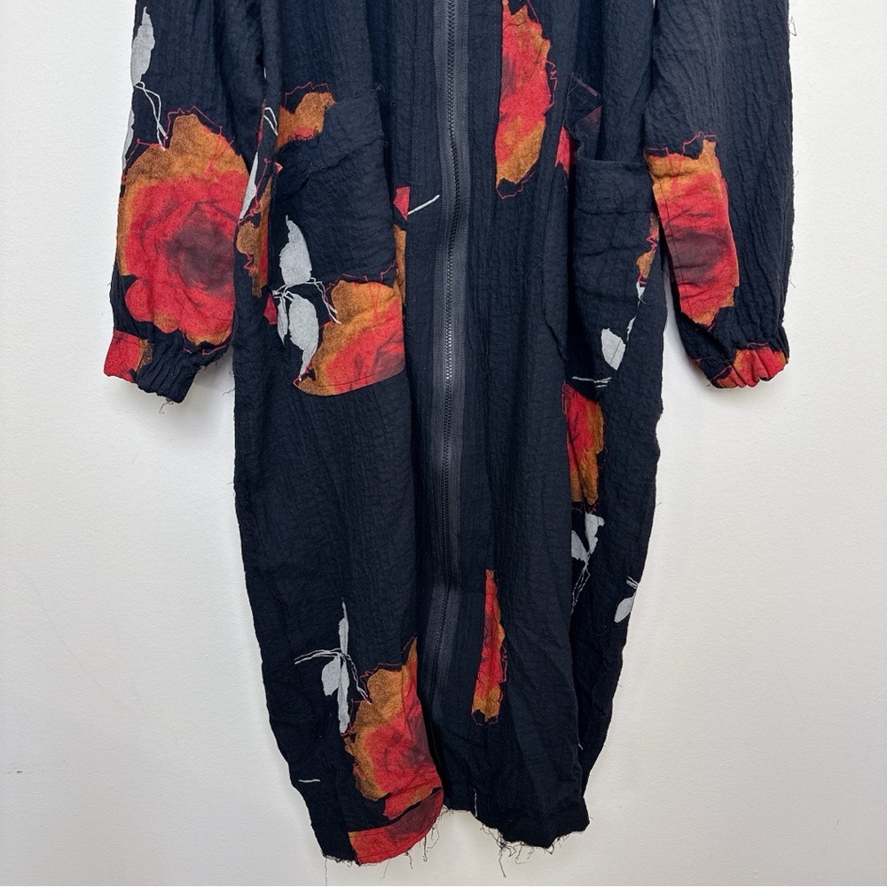 BREAD & BUTTER Womens Small Gauze Floral Oversized Lagenlook Artsy Jacket - Picture 9 of 14
